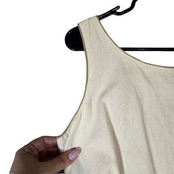 Basil & Maude Cream Sleeveless Floral Embroidered Cutout Sheath Dress Women Sz S - Picture 5 of 12